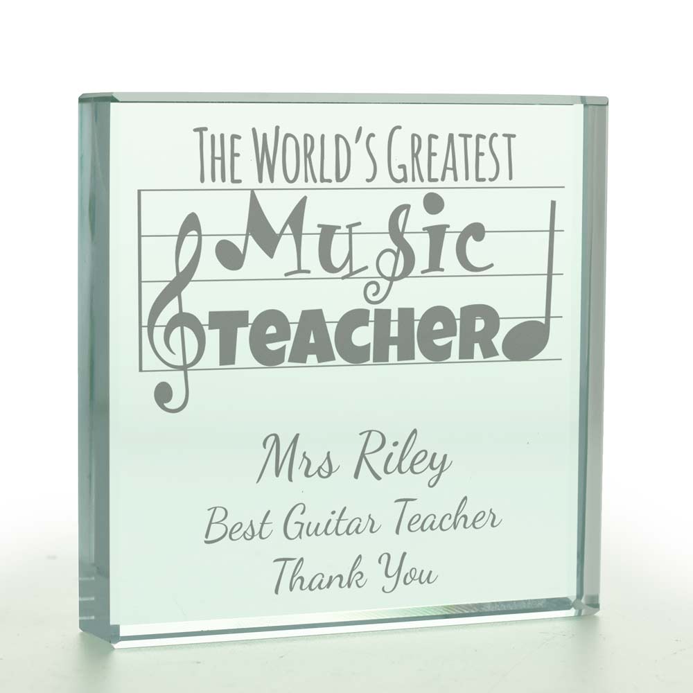 The World's Greatest Music Teacher Personalised Glass Token - Click Image to Close