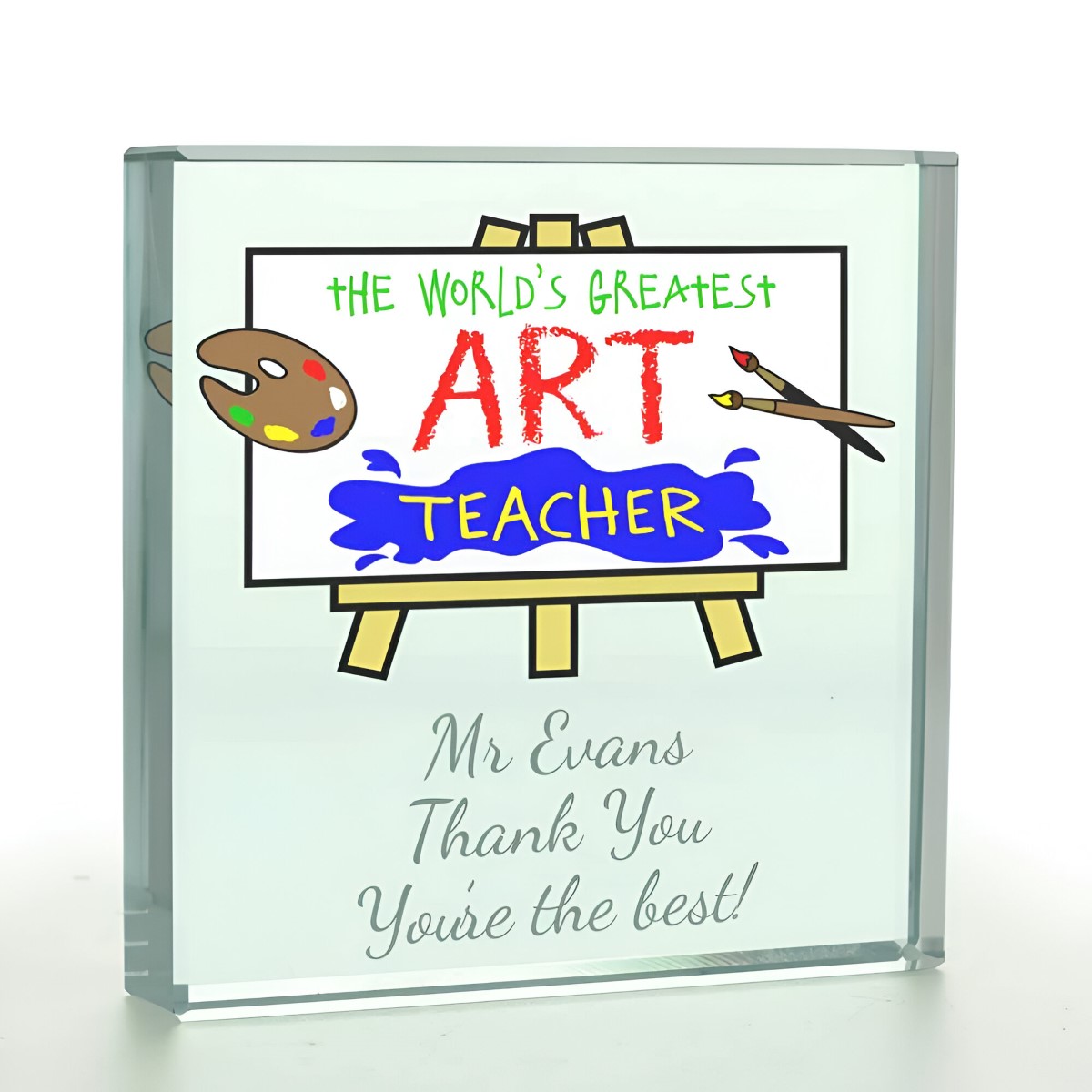 The World's Greatest Art Teacher Personalised Colour Token - Click Image to Close