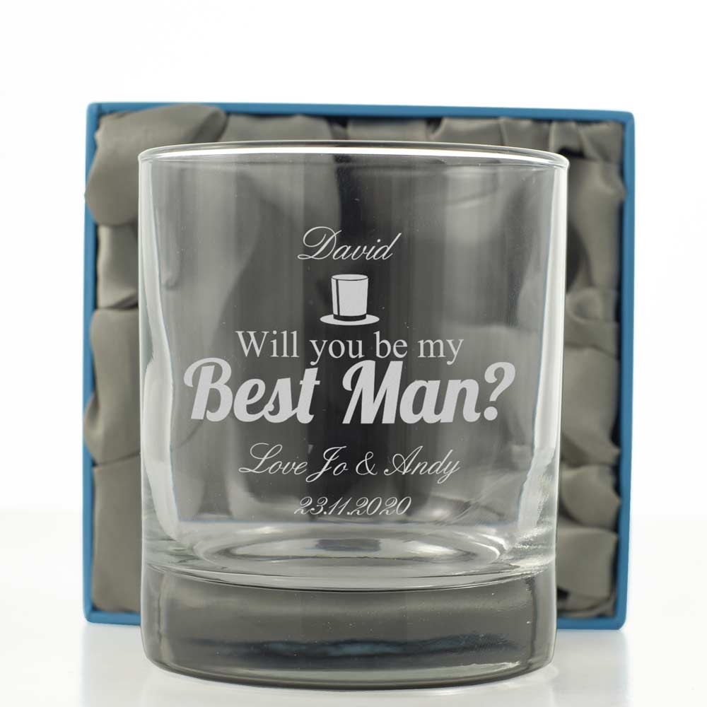 Will You Be My Best Man Personalised Whisky Glass - Click Image to Close