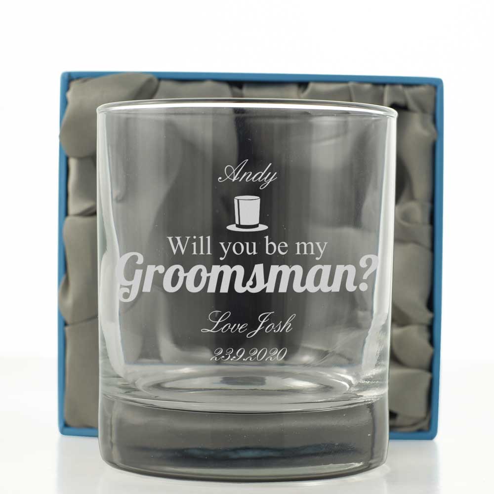 Will You Be My Groomsman Personalised Whisky Glass - Click Image to Close