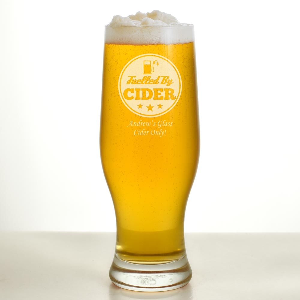 Personalised Glass - Fuelled By Cider - Click Image to Close