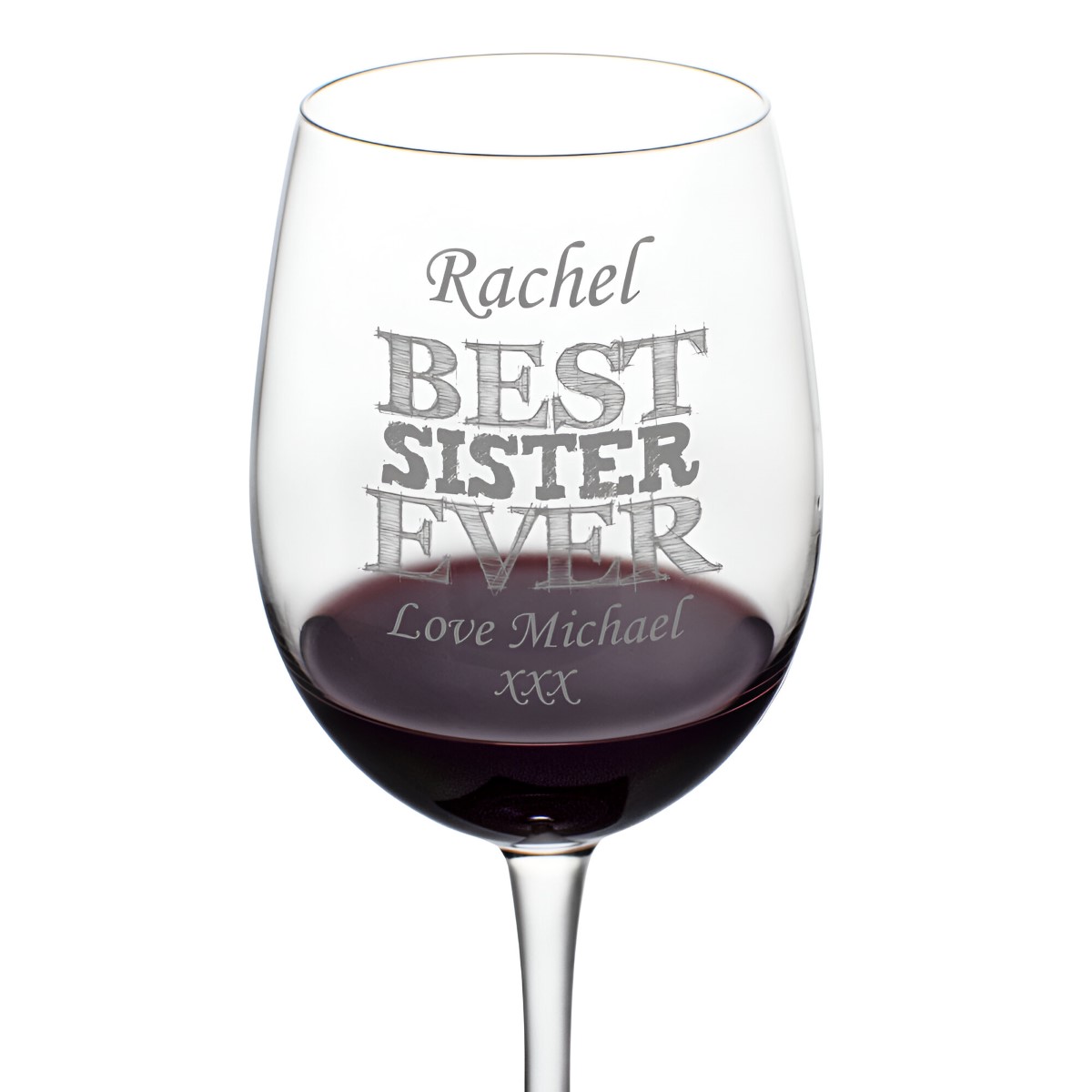 Personalised Wine Glass For The Best Sister Ever - Click Image to Close