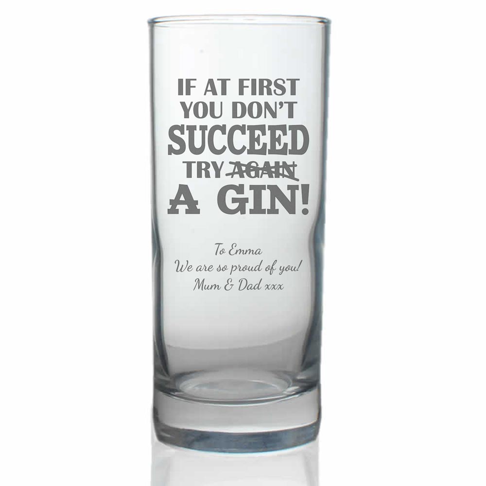 Personalised Try A Gin Hiball Glass - Click Image to Close