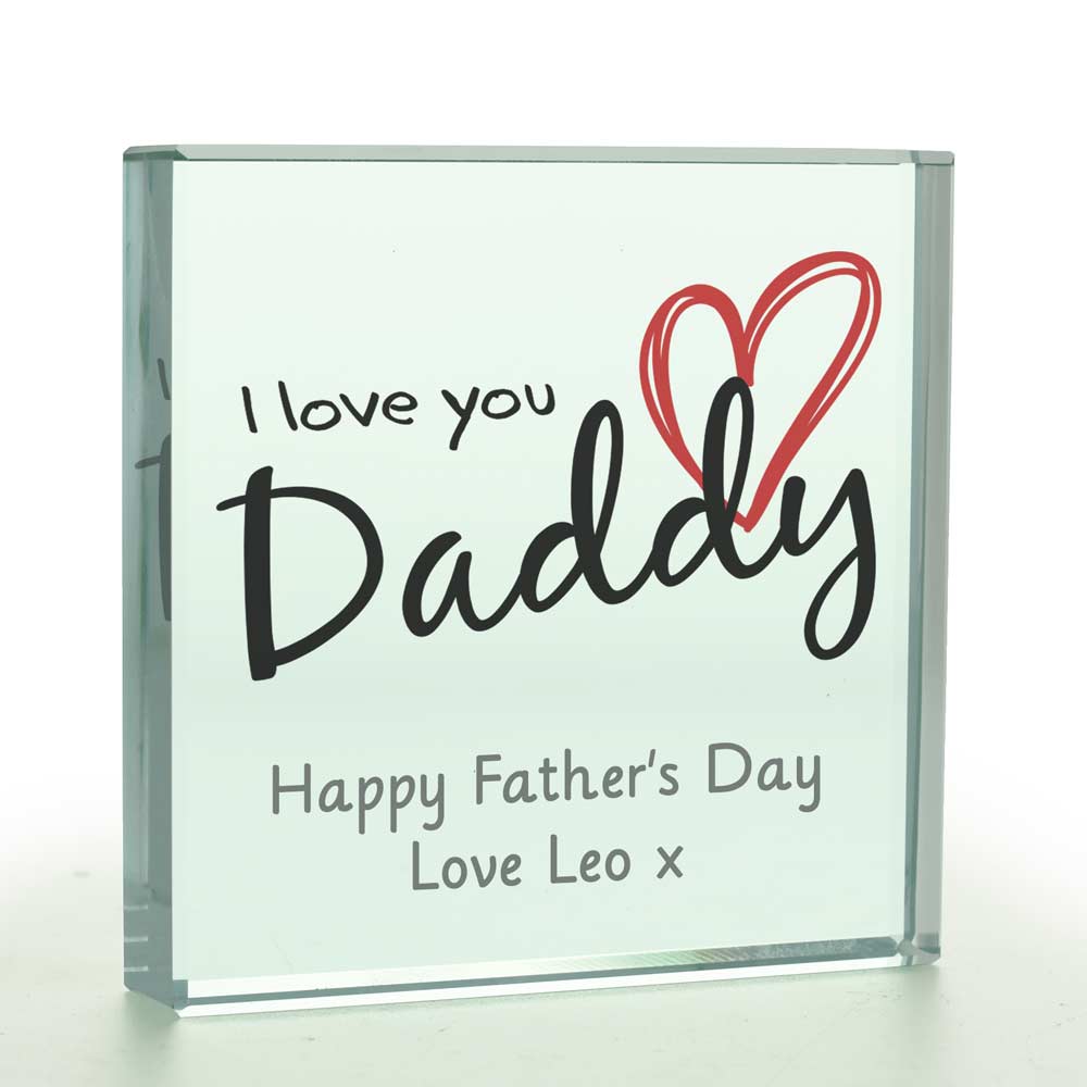 Personalised I Love You Daddy Glass Token - Click Image to Close