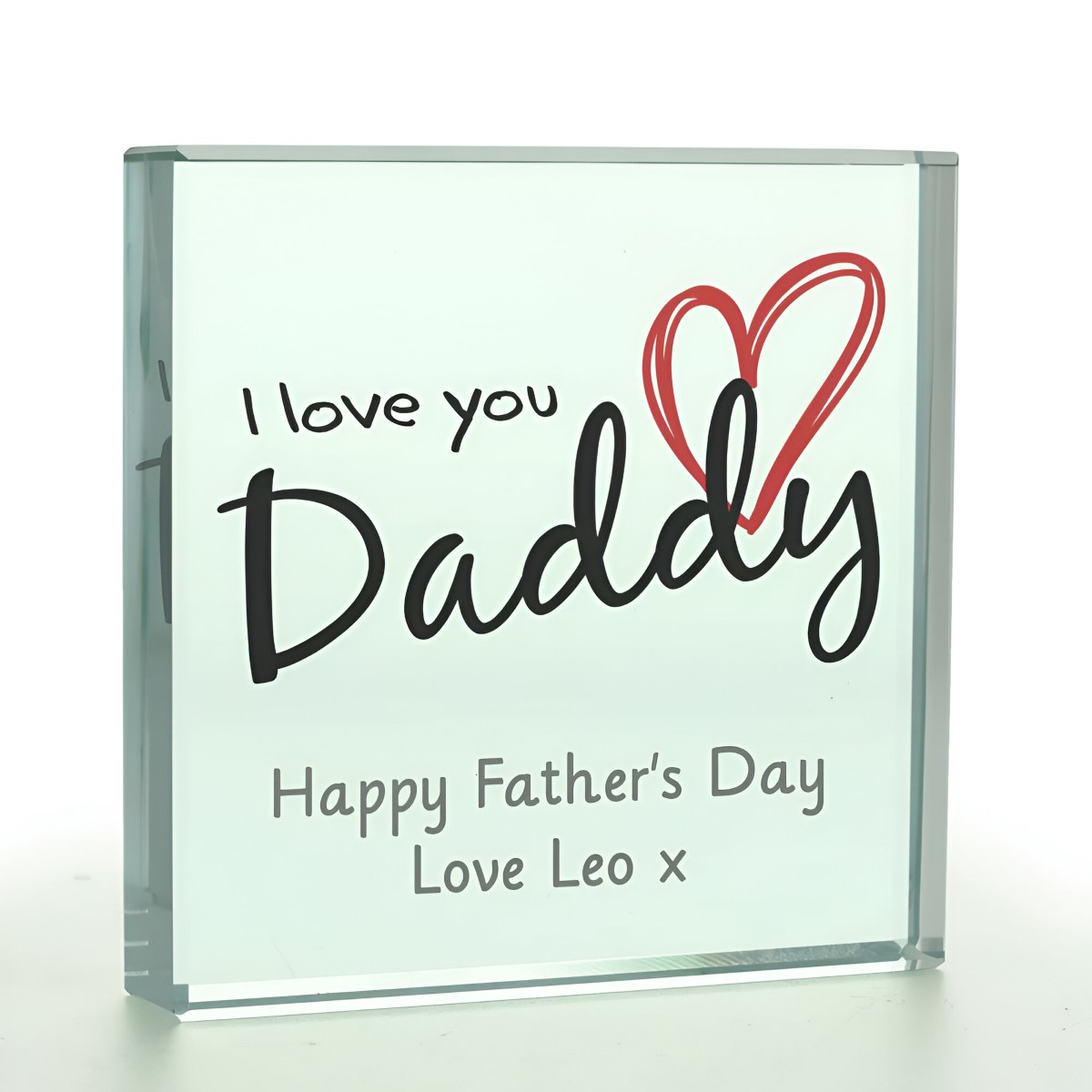 Personalised I Love You Daddy Glass Token - Click Image to Close