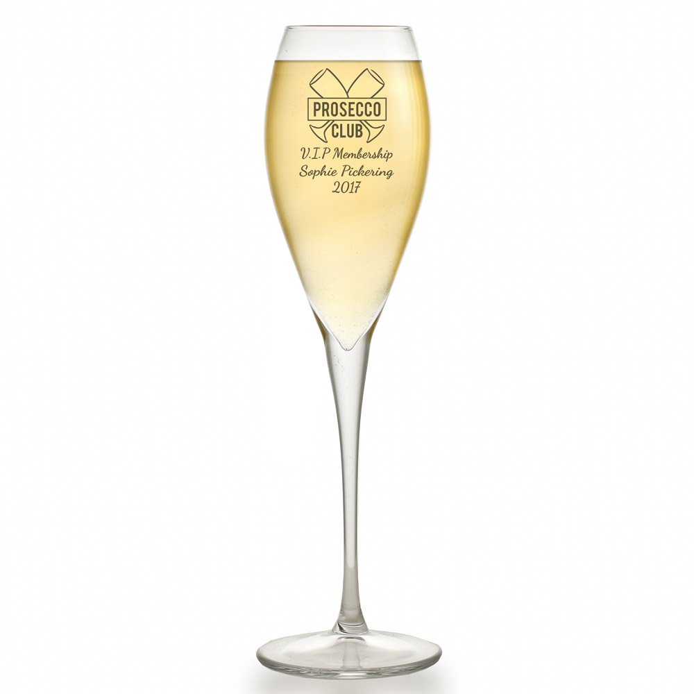 Personalised Prosecco Club Glass Flute - Click Image to Close