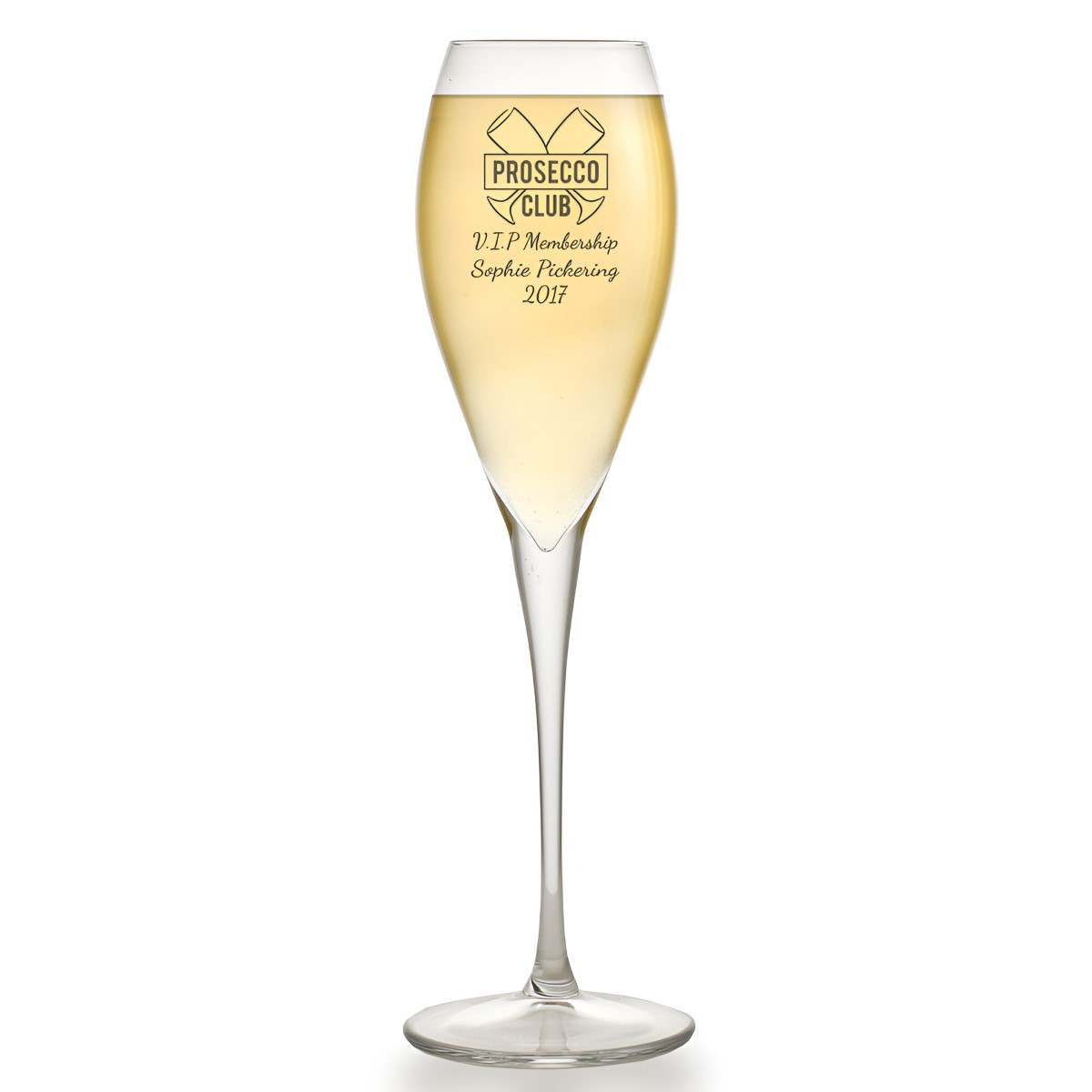 Personalised Prosecco Club Glass Flute - Click Image to Close