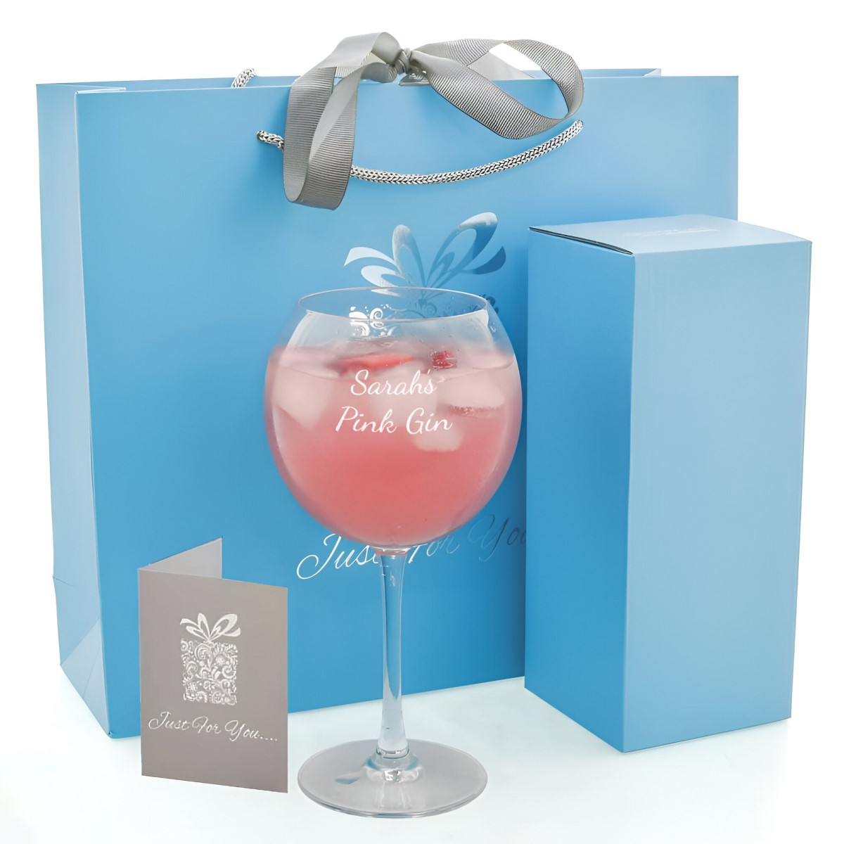 Personalised Gin Balloon Glass With Luxury Gift Bag And Box