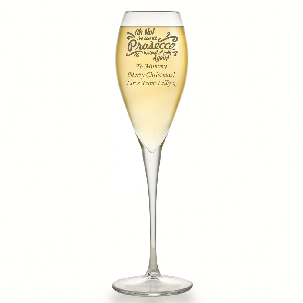 Personalised Oh No I've Bought Prosecco Again Glass Flute - Click Image to Close