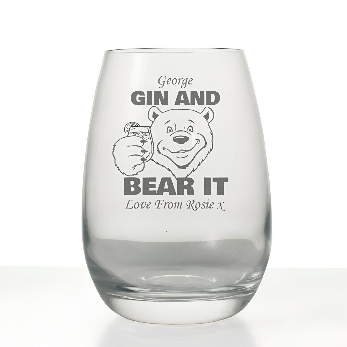 Personalised Gin And Bear It Grand Hiball Glass - Click Image to Close