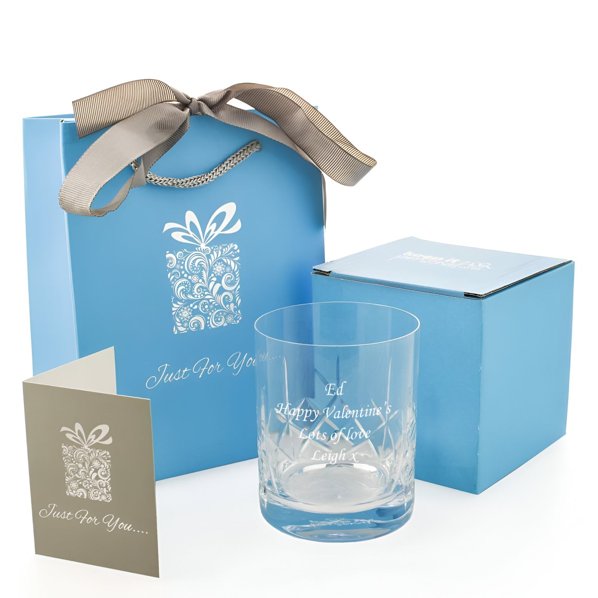 Personalised Panelled Whisky Glass With Luxury Gift Bag And Box - Click Image to Close