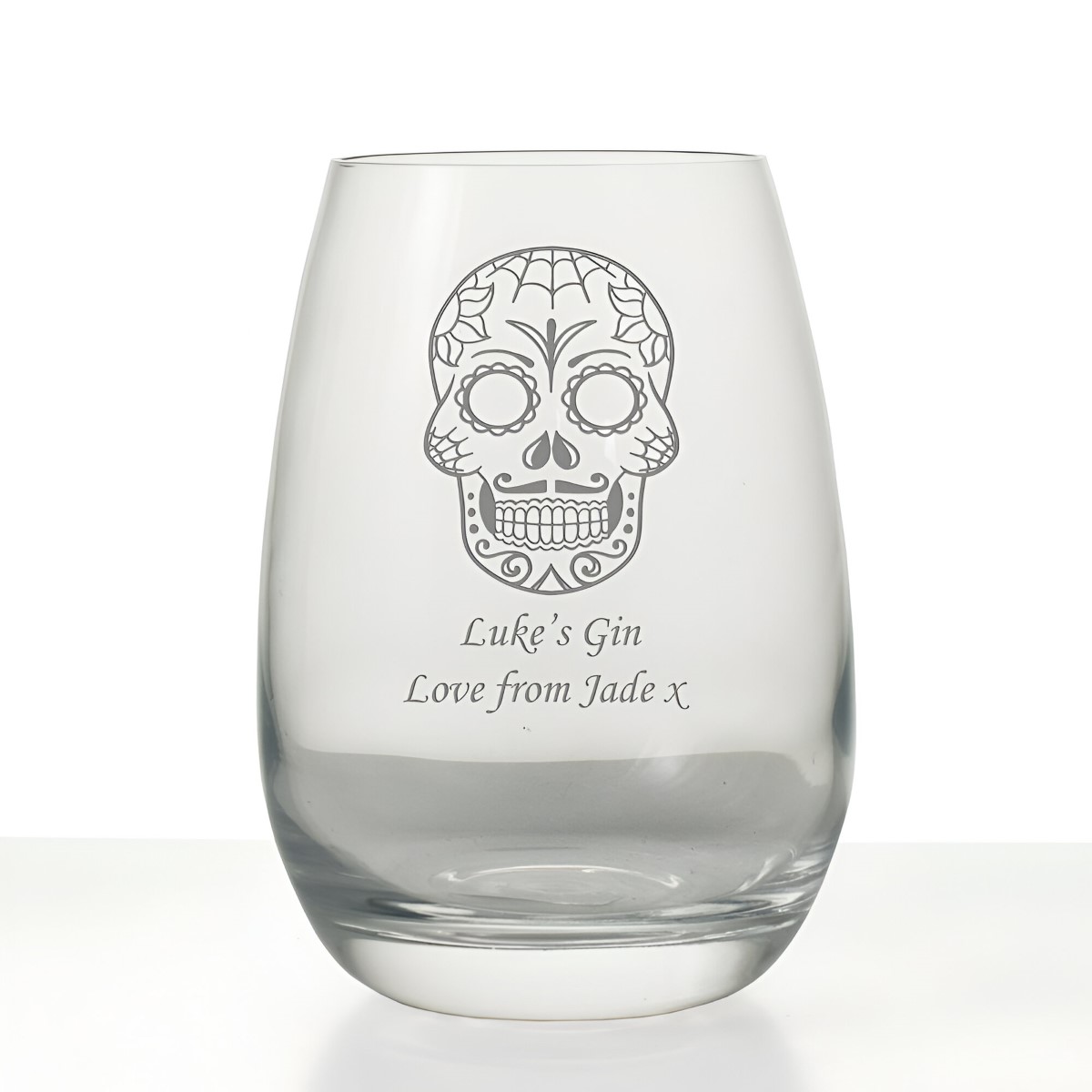 Personalised Sugar Skull Gin Glass - Click Image to Close