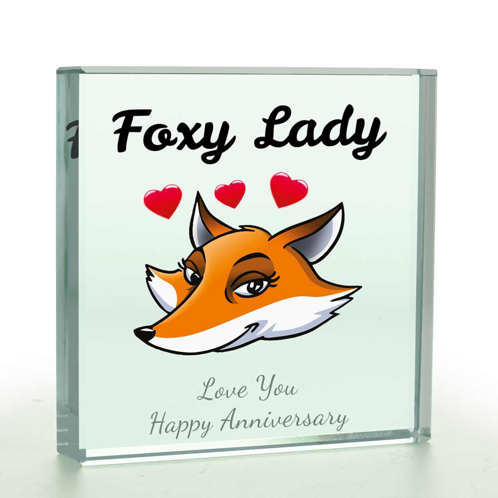 Personalised Foxy Lady Glass Token - Click Image to Close