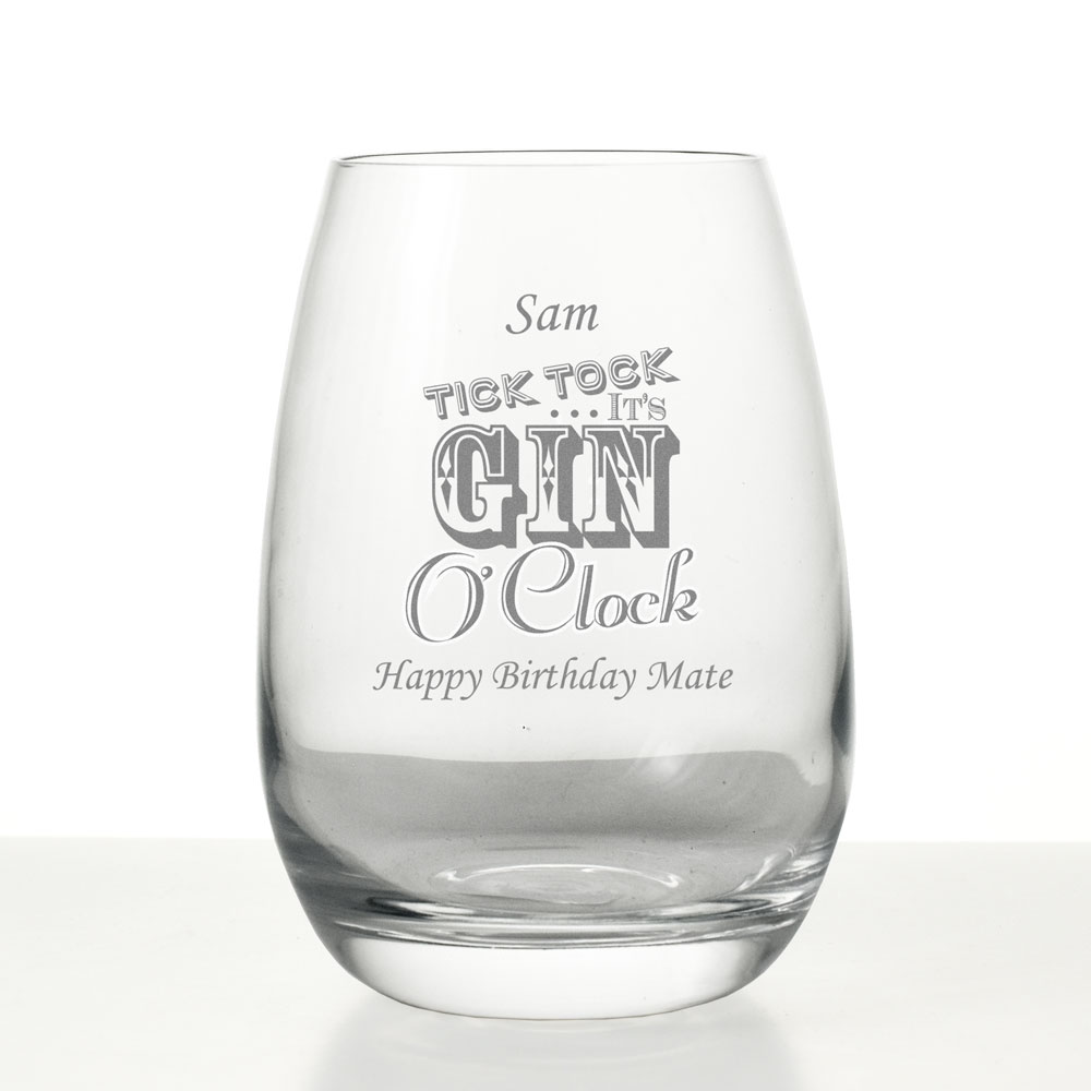 Personalised Gin O'Clock Grand Hiball Glass - Click Image to Close