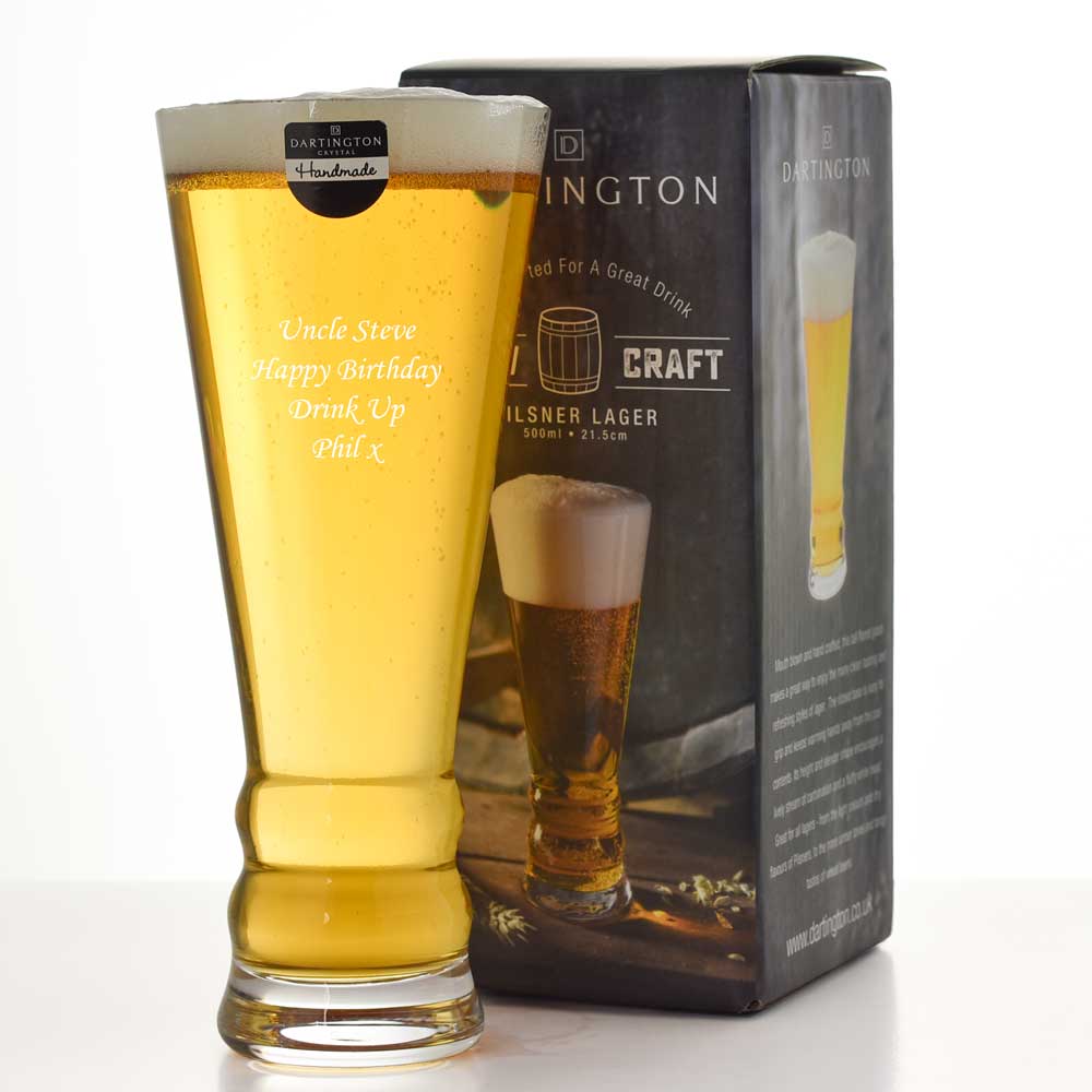 Personalised Dartington Brew Craft Lager Glass - Click Image to Close