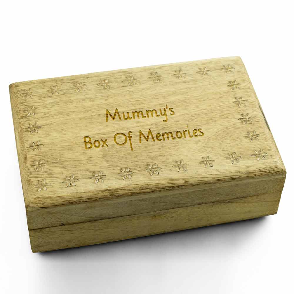 Personalised Wooden Flower Keepsake Box - Click Image to Close