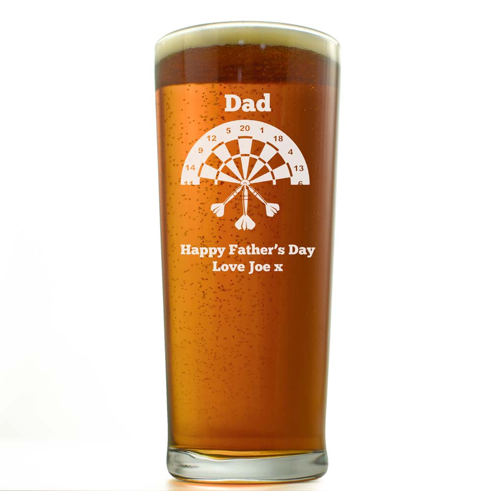 Personalised Darts Straight Pint Glass - Click Image to Close