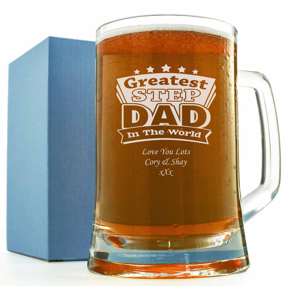 Personalised Greatest Step Dad Tankard - Click Image to Close