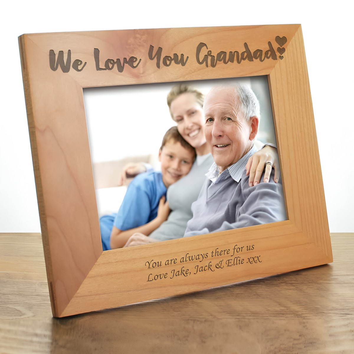 Personalised We Love You Grandad Wooden Frame - Click Image to Close