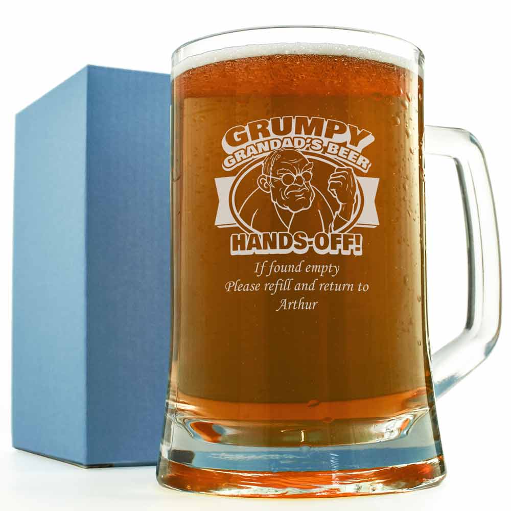 Personalised Grumpy Grandad's Beer Tankard - Click Image to Close