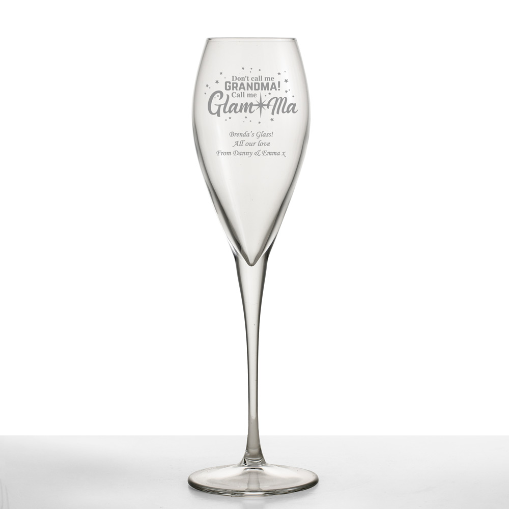 Personalised Glam-Ma Glass Flute - Click Image to Close