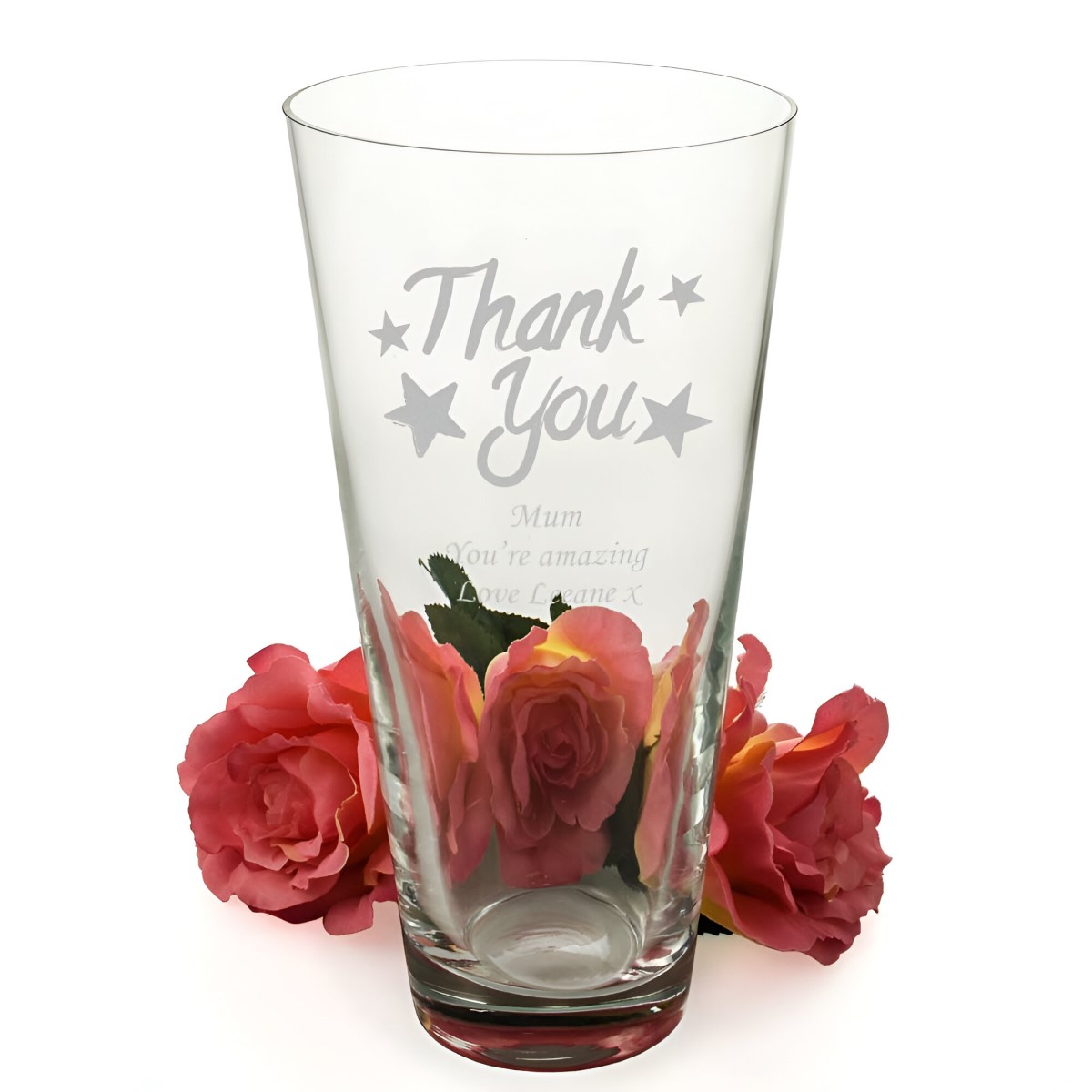 Personalised Conical Vase Thank You