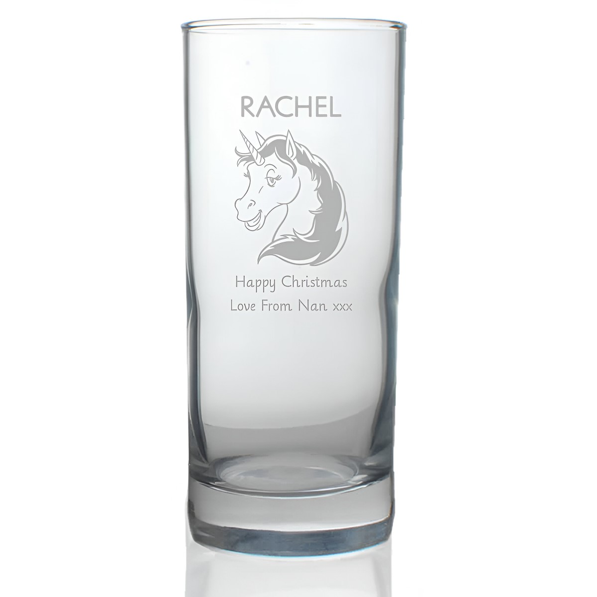 Personalised Unicorn Hiball Glass - Click Image to Close