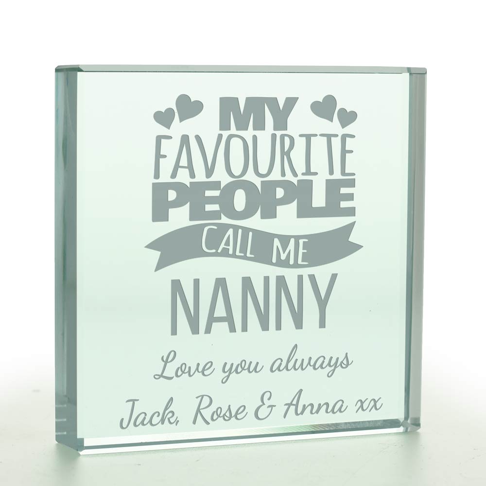 Personalised Favourite Nanny Glass Token - Click Image to Close