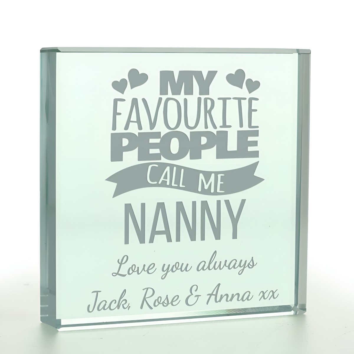 Personalised Favourite Nanny Glass Token - Click Image to Close