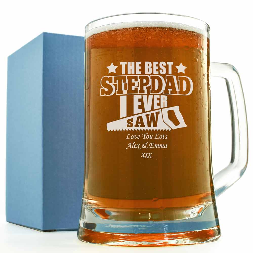 Personalised Best Stepdad I Ever Saw Tankard - Click Image to Close