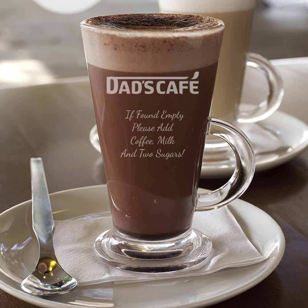 Personalised Dadscafe Latte Glass - Click Image to Close