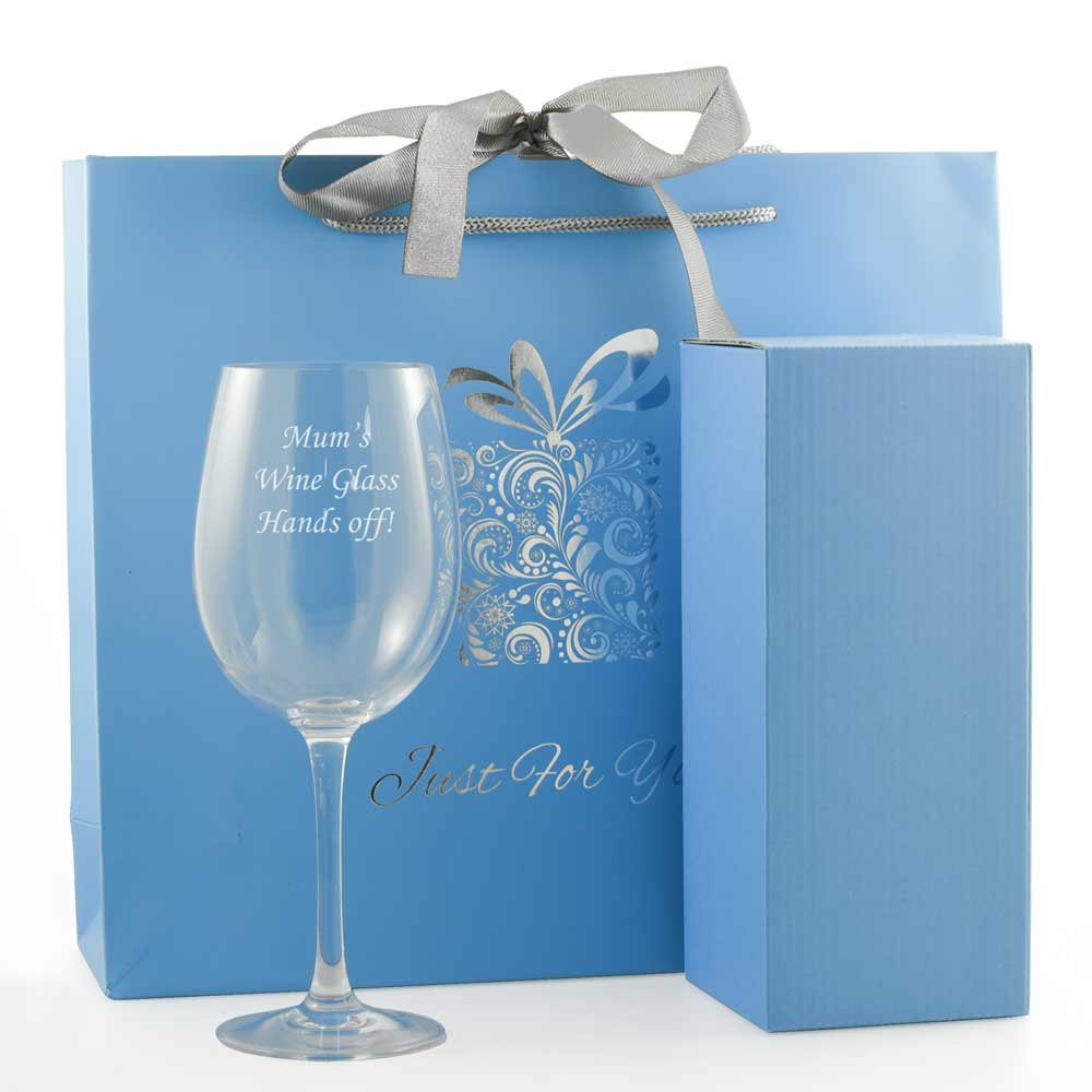 Personalised Red Wine Glass With Luxury Gift Bag And Box - Click Image to Close
