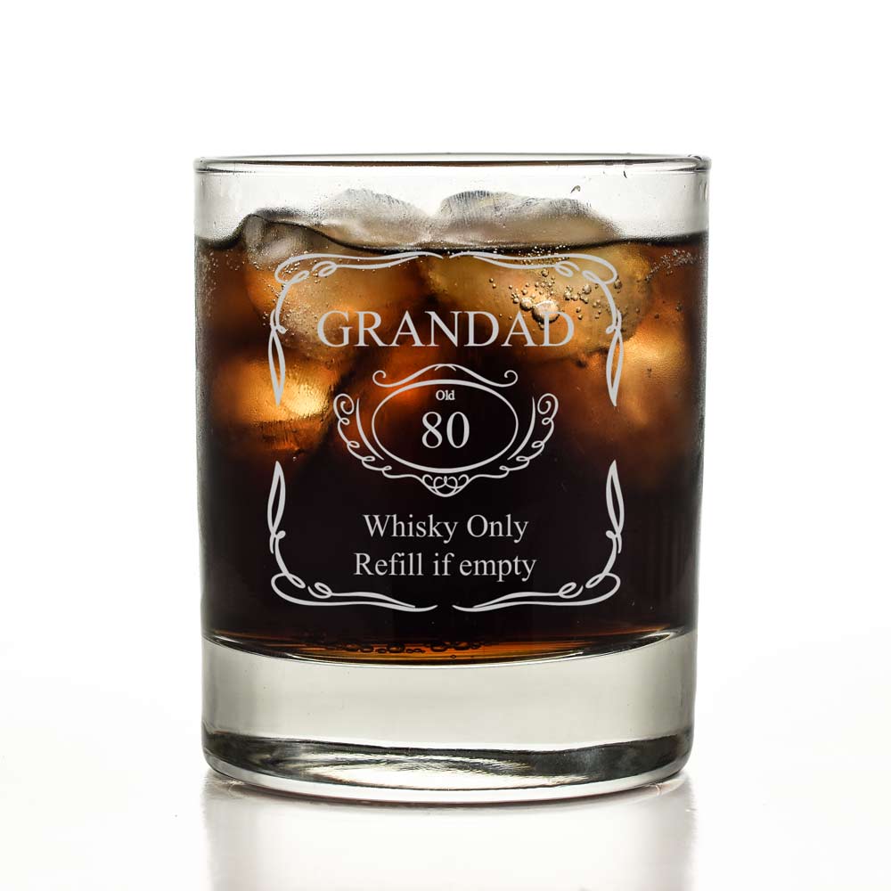 Personalised Old Age Whisky Tumbler - Click Image to Close