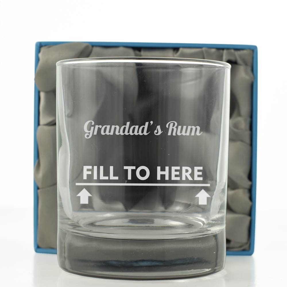 Personalised Fill To Here Glass Tumbler - Click Image to Close