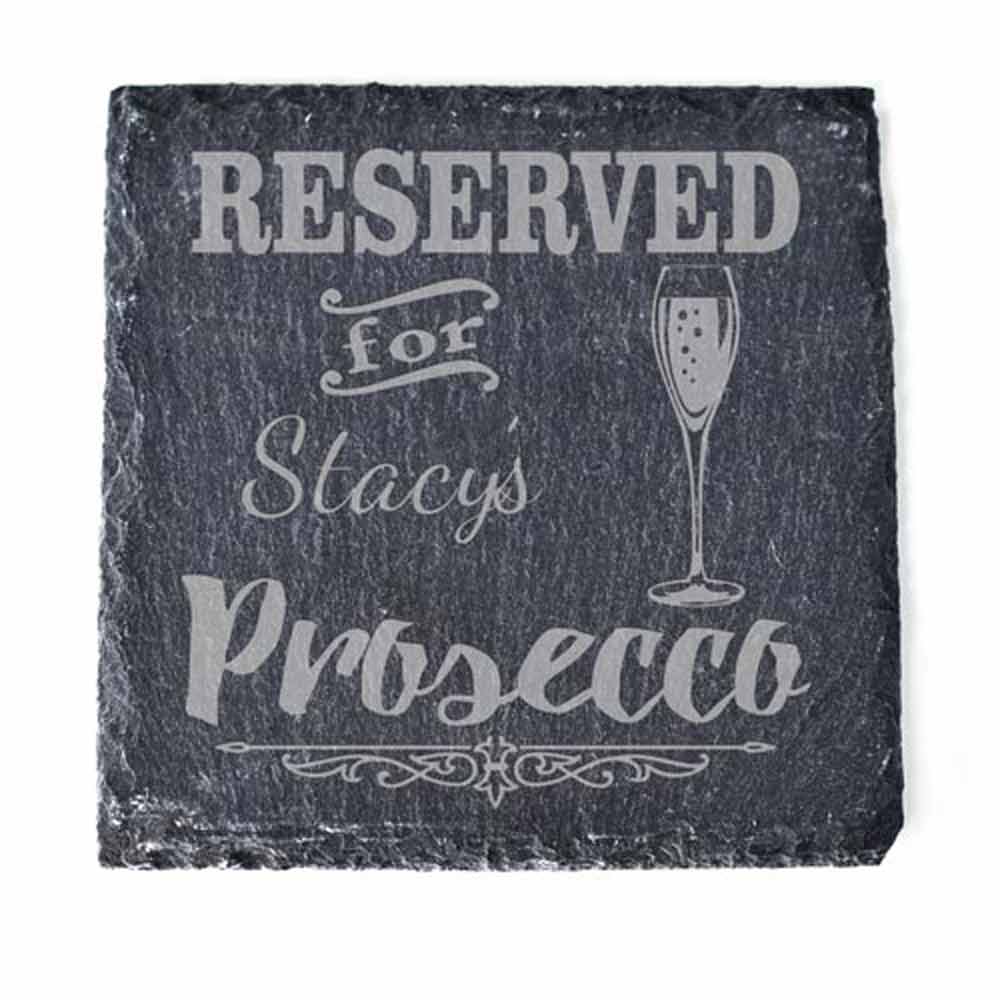 Personalised Prosecco Slate Coaster - Click Image to Close