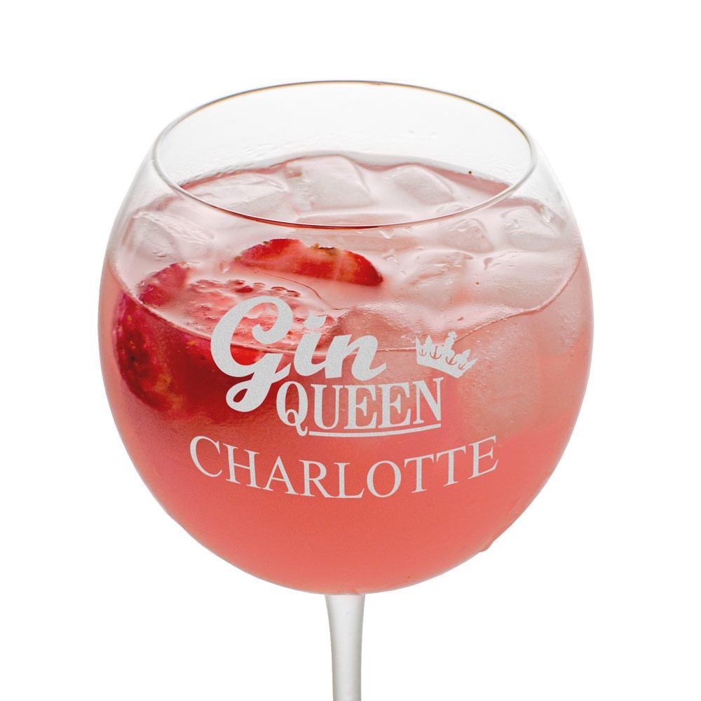 Personalised Gin Queen Balloon Glass - Click Image to Close