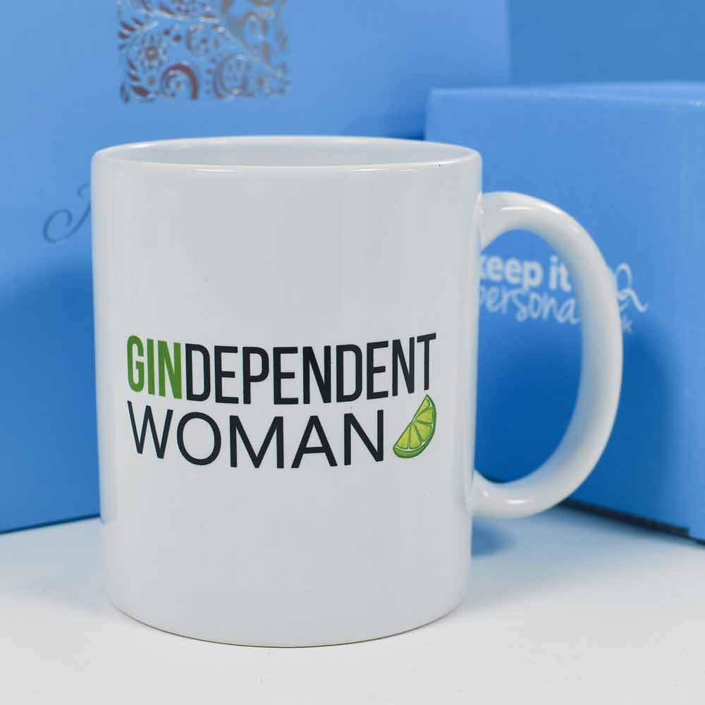 Personalised Mug - Gindependent Woman - Click Image to Close