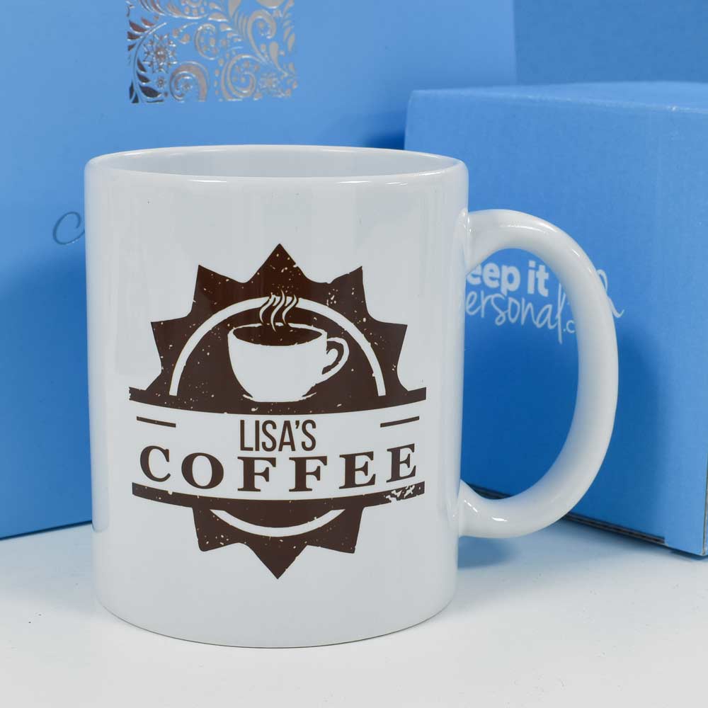 Personalised Mug - Coffee Logo And Name - Click Image to Close