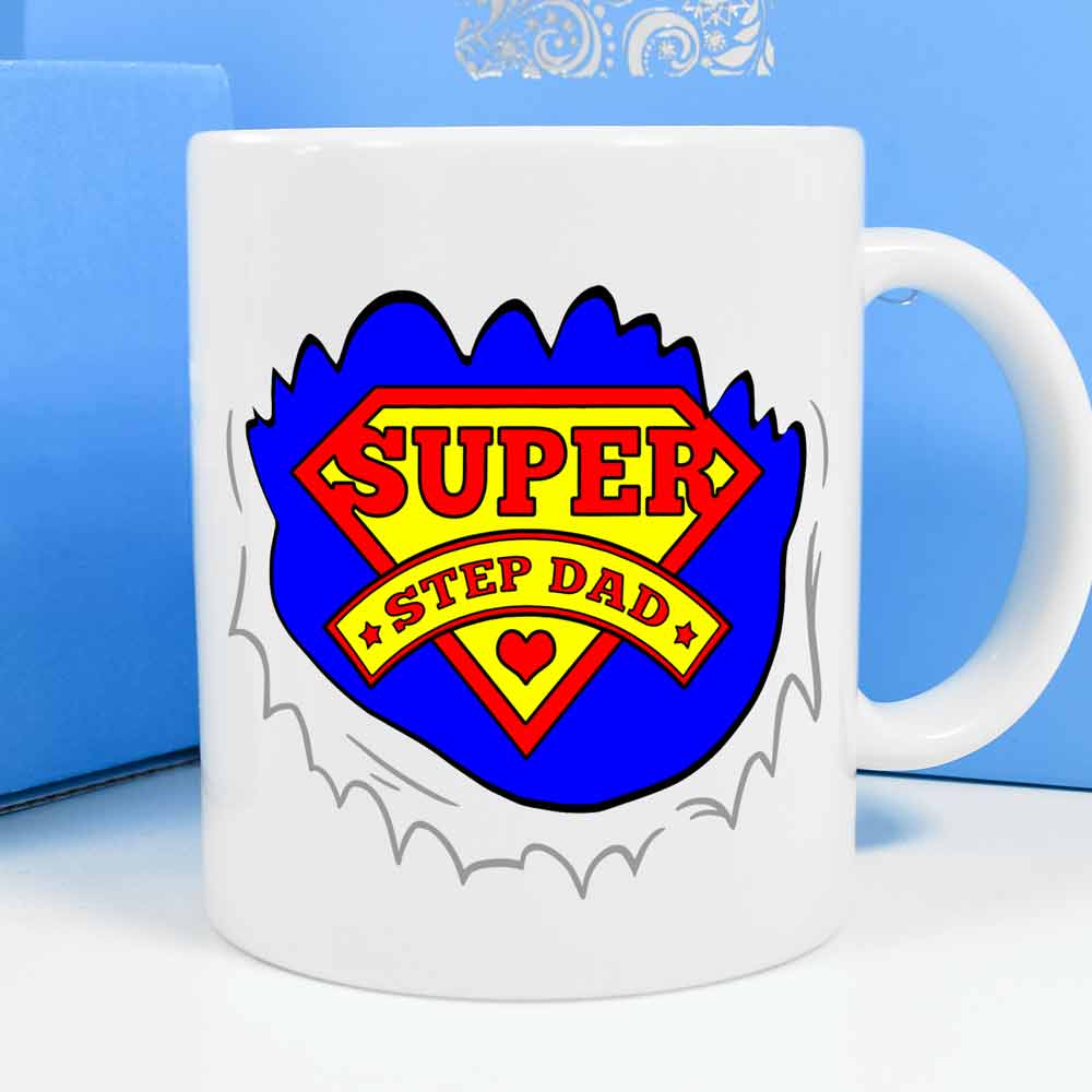 Personalised Mug - Super Step Dad - Click Image to Close