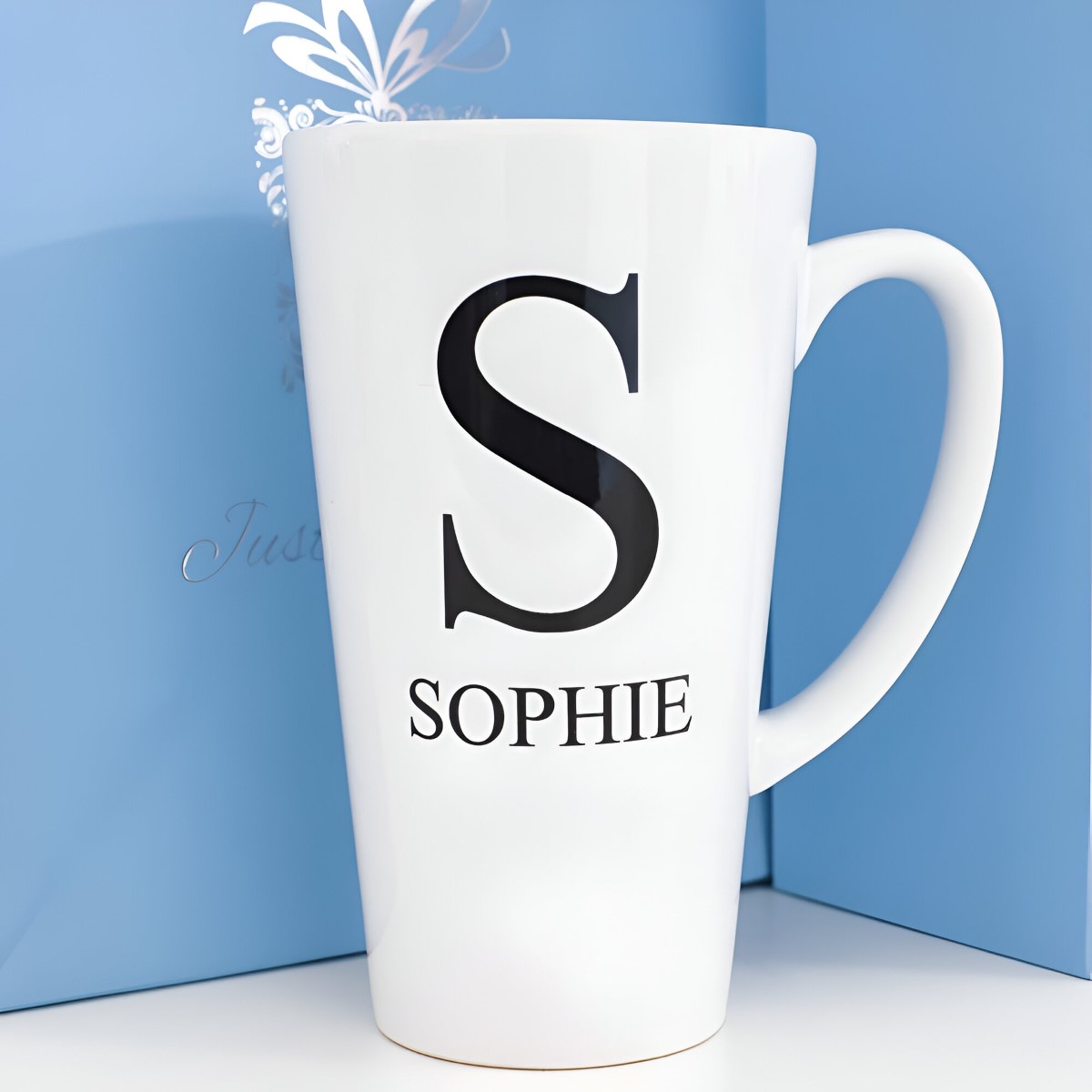 Personalised Latte Mug - Name & Initial - Click Image to Close