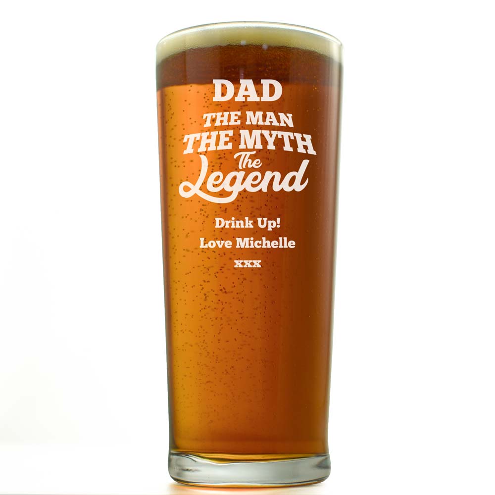 Personalised Pint Glass - Man, Myth, Legend - Click Image to Close