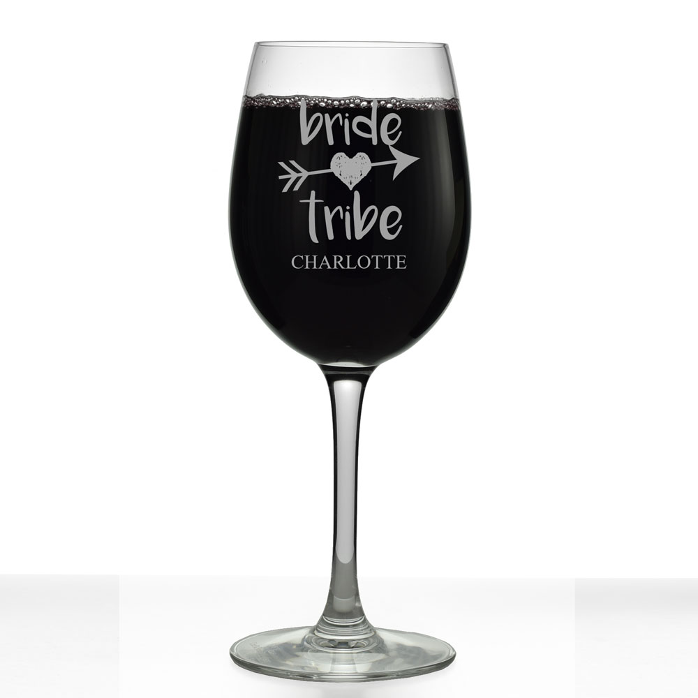 Personalised Bride Tribe Wine Glass - Click Image to Close