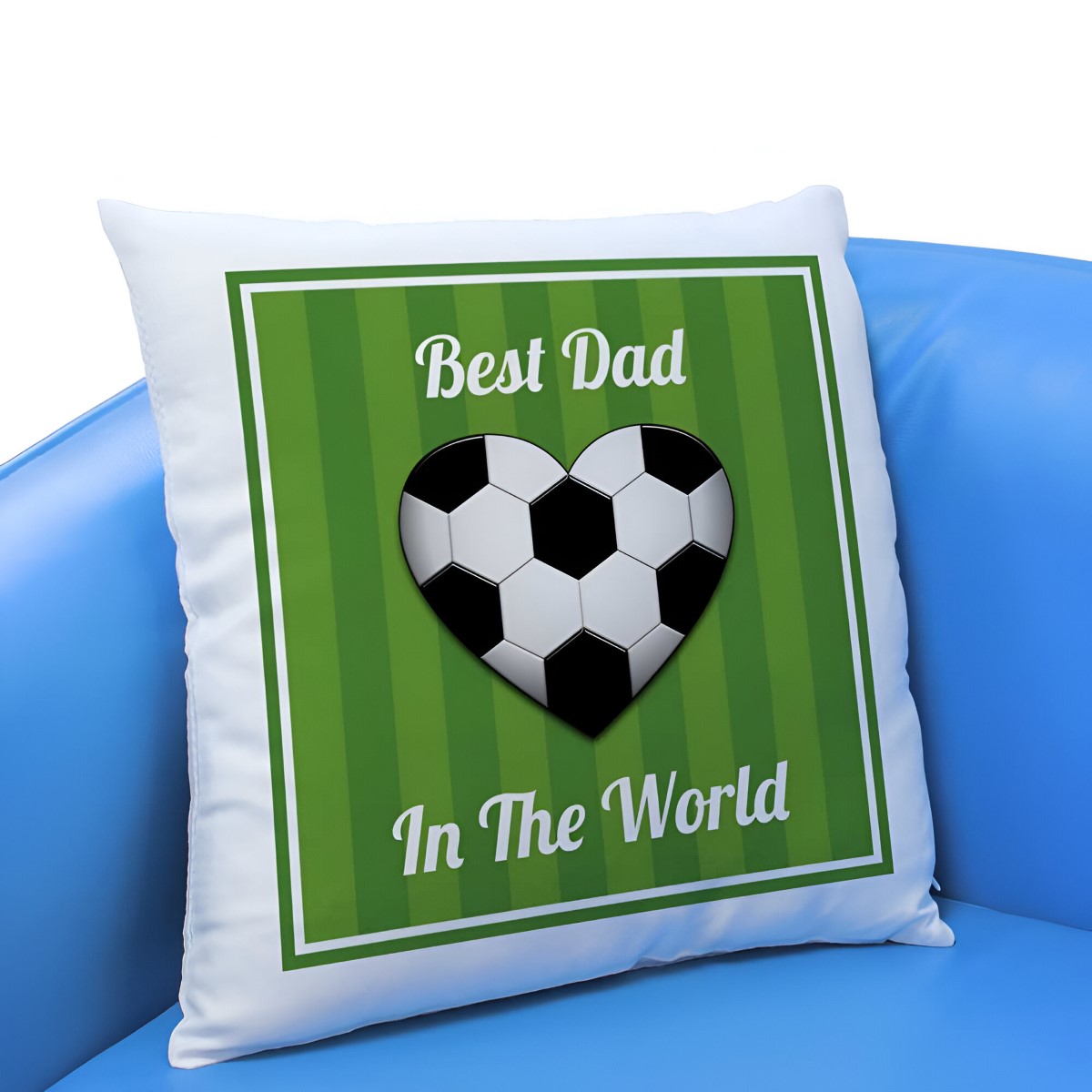 Personalised Cushion - Football Heart - Click Image to Close