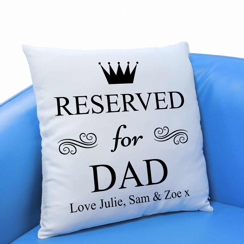 Personalised Cushion - Reserved For Any Name - Click Image to Close