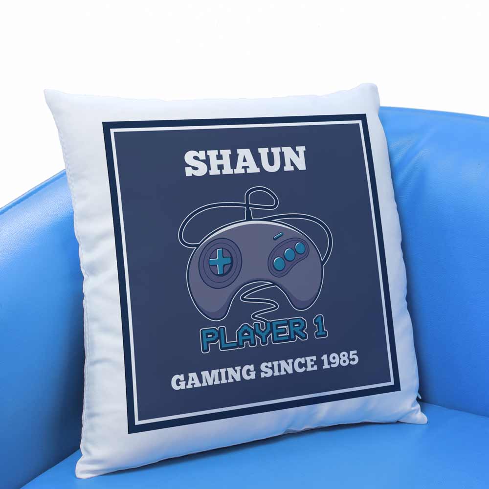 Personalised Cushion - Player 1 - Click Image to Close