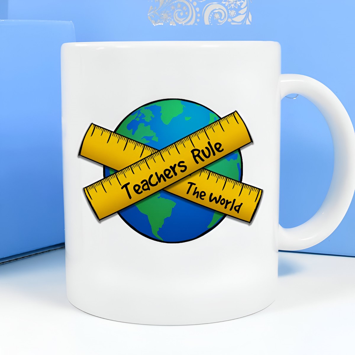 Personalised Mug - Teachers Rule The World - Click Image to Close