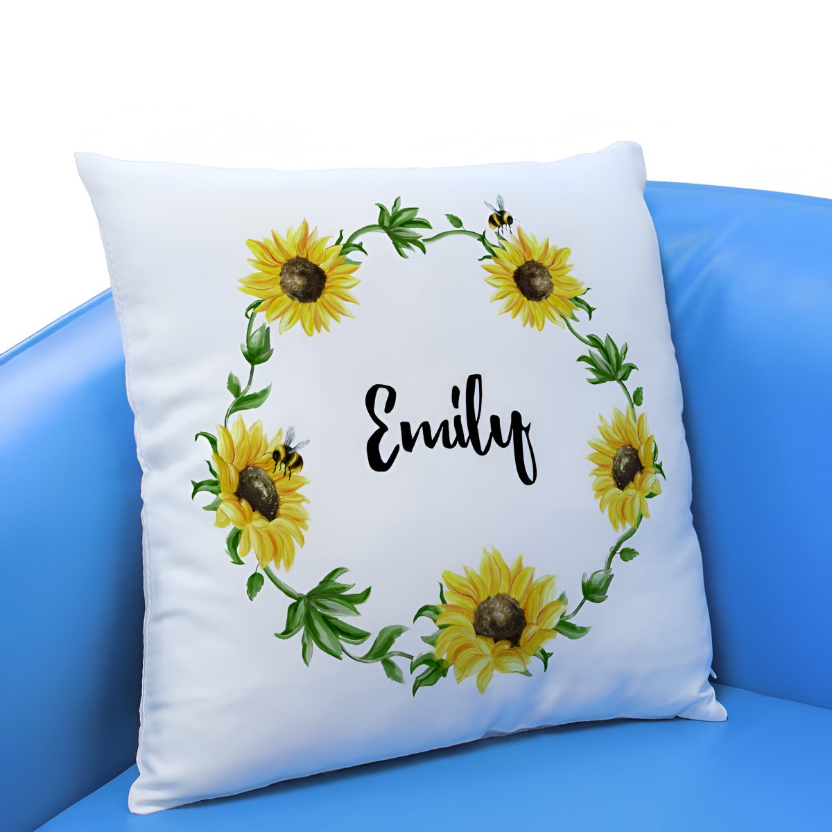 Personalised Cushion - Sunflowers - Click Image to Close