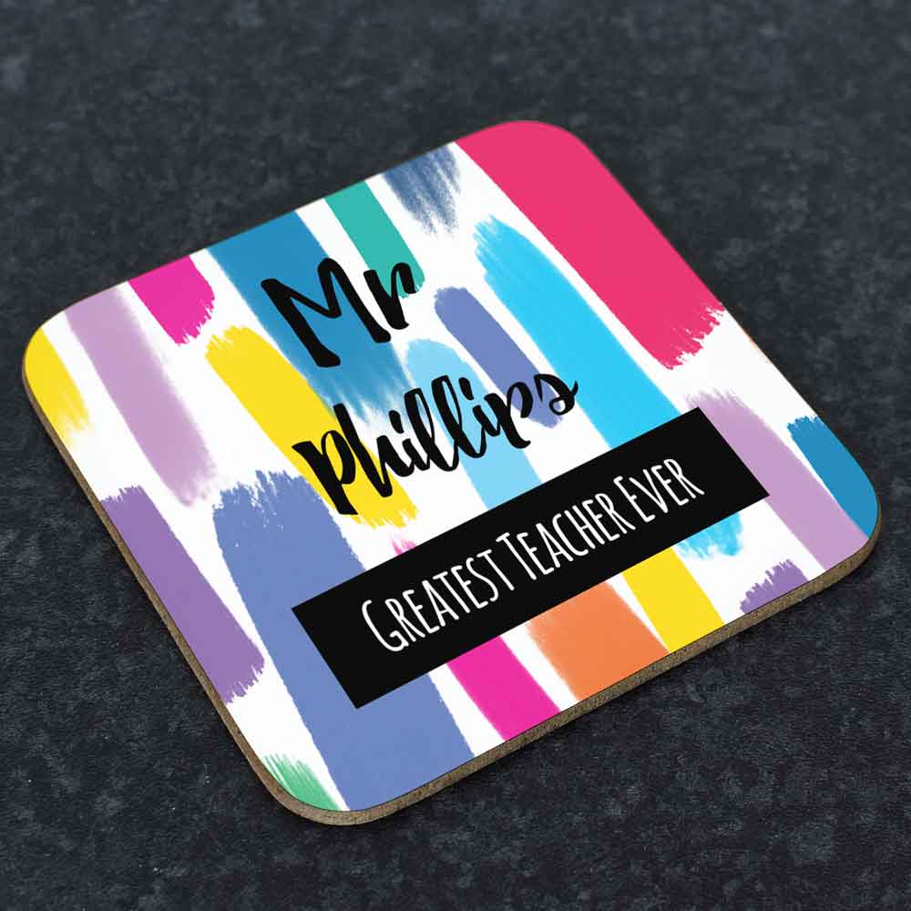 Personalised Coaster - Greatest Teacher Ever - Click Image to Close