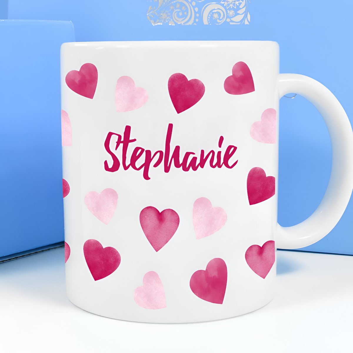 Personalised Mug - Love Hearts - Click Image to Close