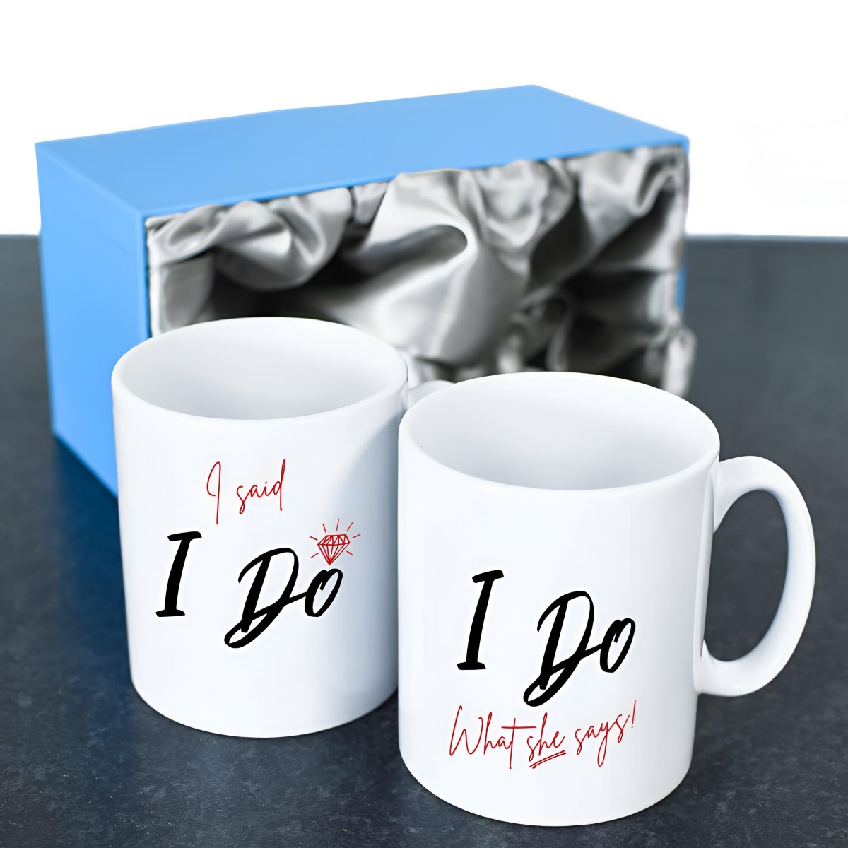 Personalised I Do Mug Set - Click Image to Close